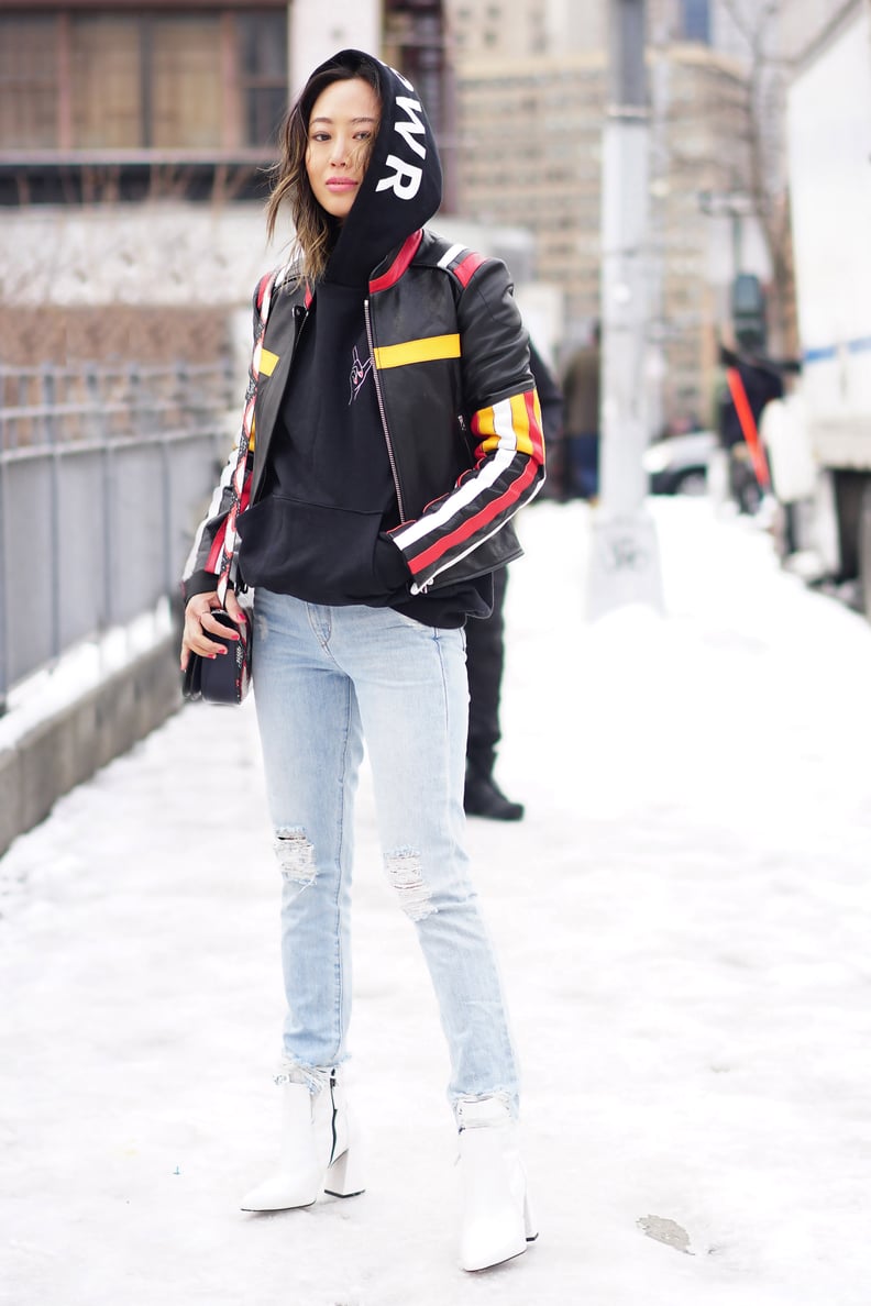 Edgy Moto Jacket Combination for Urban Travel Edgy Moto Jacket Combination for Urban Travel — Winter Travel Outfits
