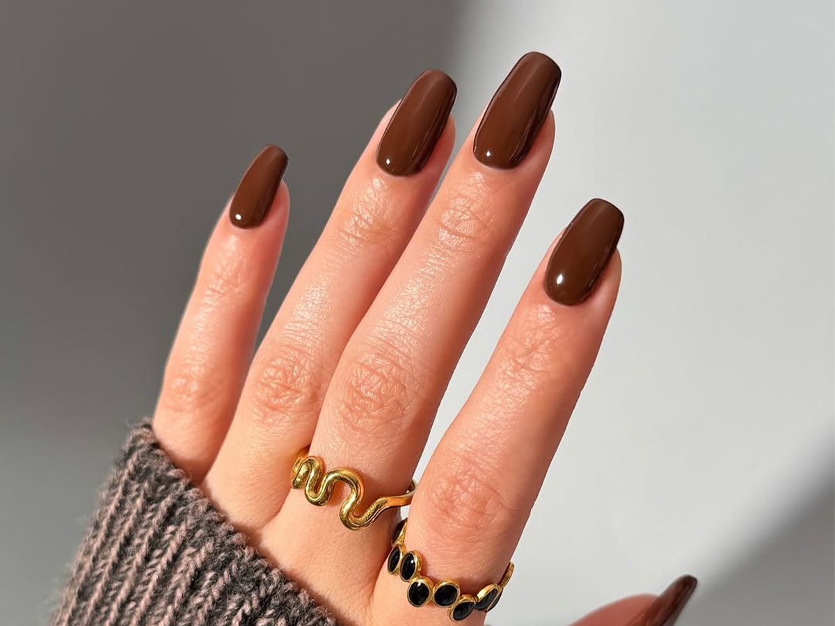 Rich Chocolate Brown Glossy Nails Rich Chocolate Brown Glossy Nails — Winter Nail Designs