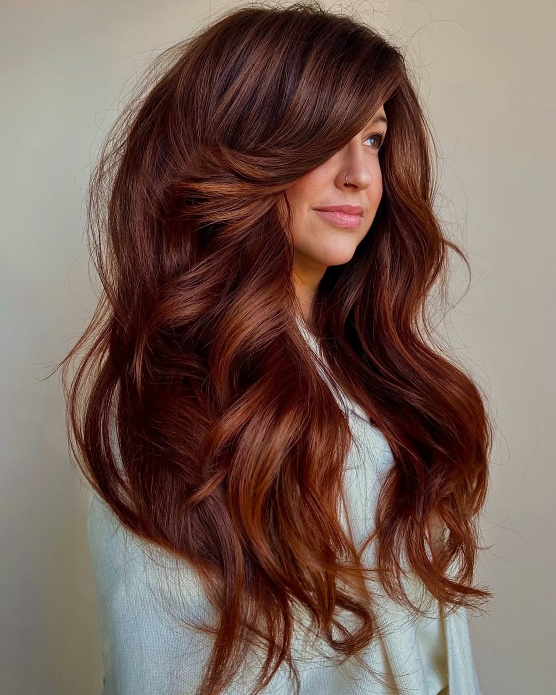Rich Deep Auburn Waves Rich Deep Auburn Waves — Winter Auburn Hair Color