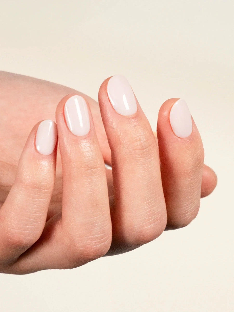 Delicate Sheer Milky Pink Oval — Milky White Nails