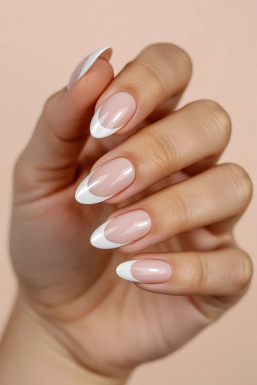 Classic White French Tip Almond Nails Classic White French Tip Almond Nails — Almond Nail Inspo