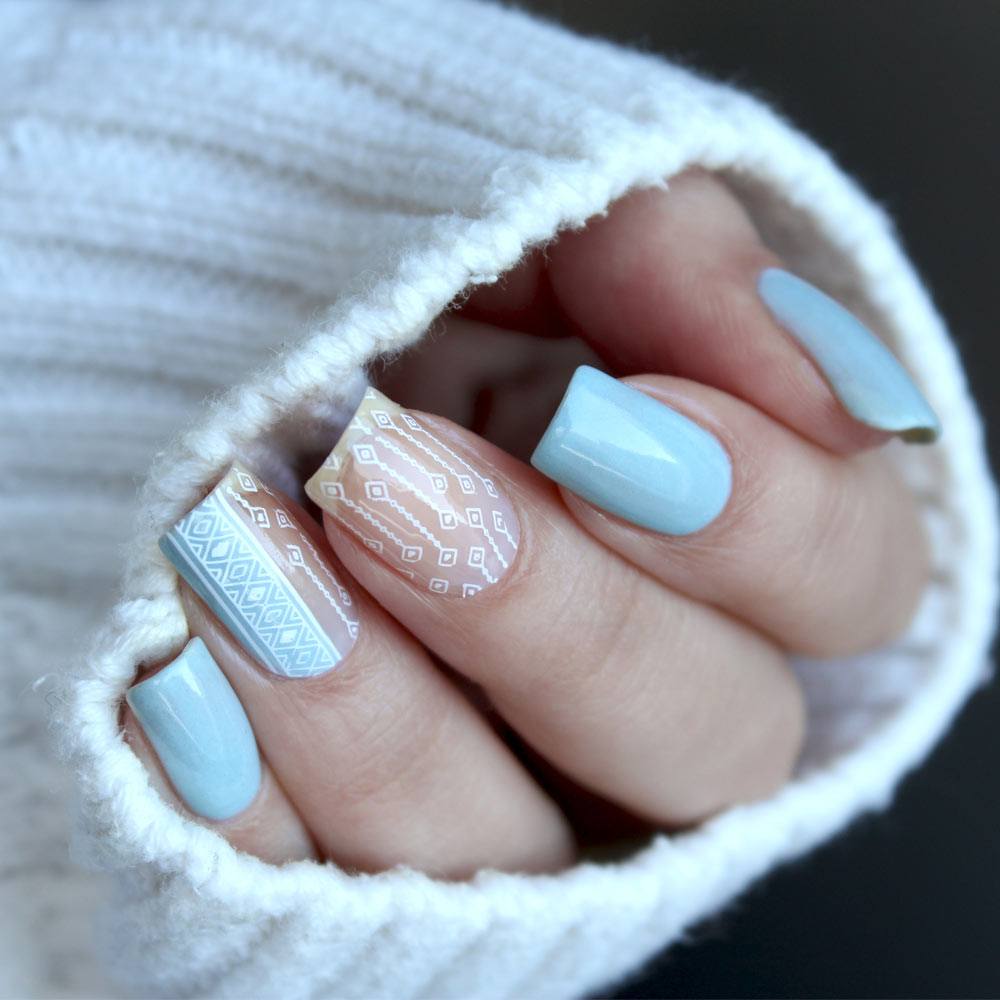 Glossy Visual Idea — Pastel Winter Nails