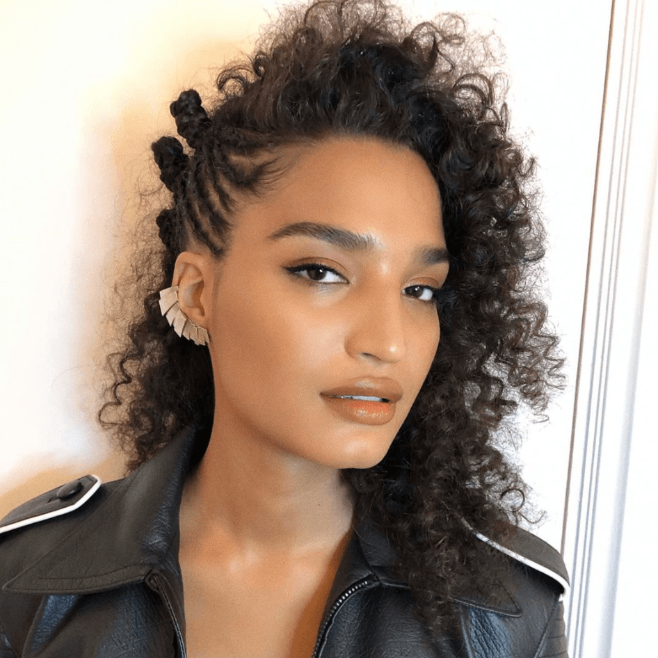 Braided Sides with Loose Dark Brown Curls — Winter Natural Hairstyles