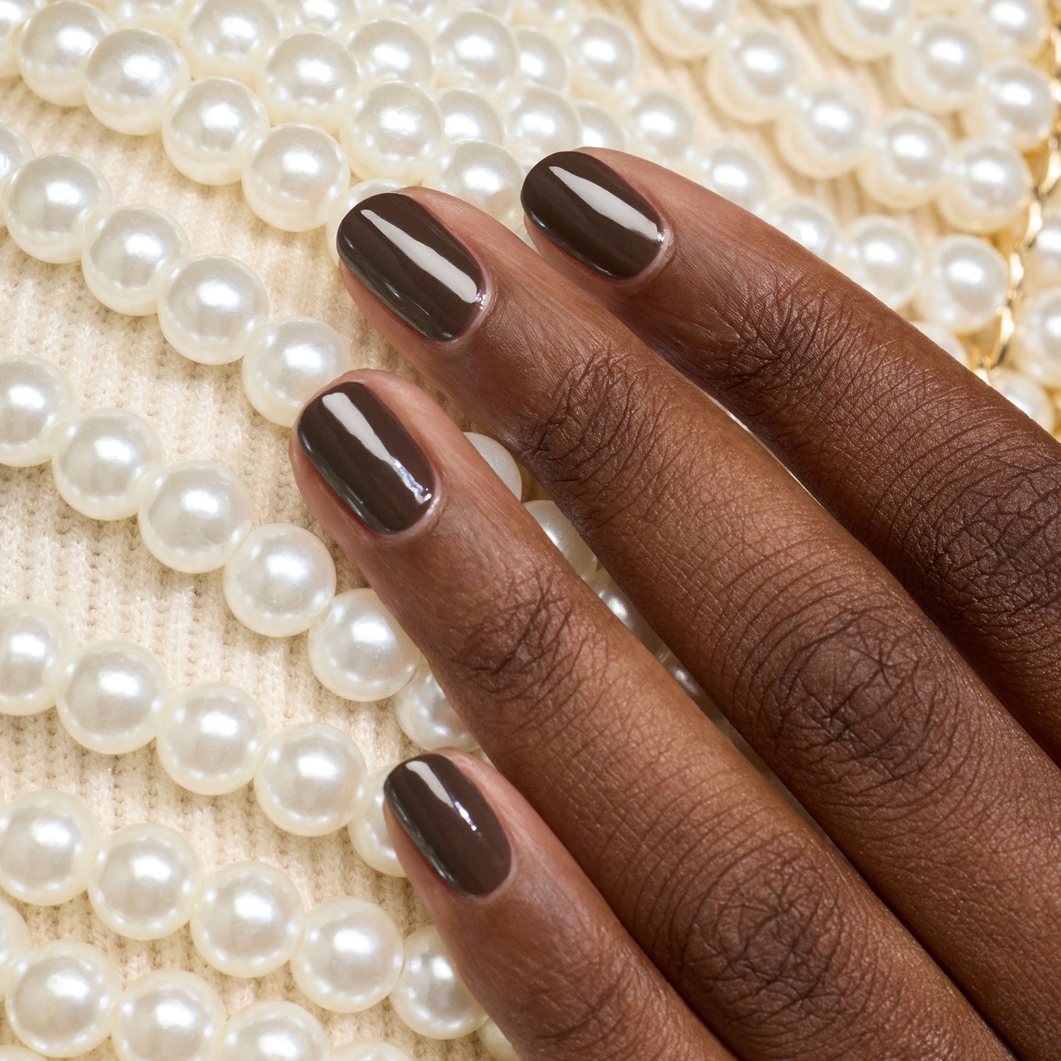 Deep Chocolate Brown Glossy Squares Deep Chocolate Brown Glossy Squares — Mocha Nails