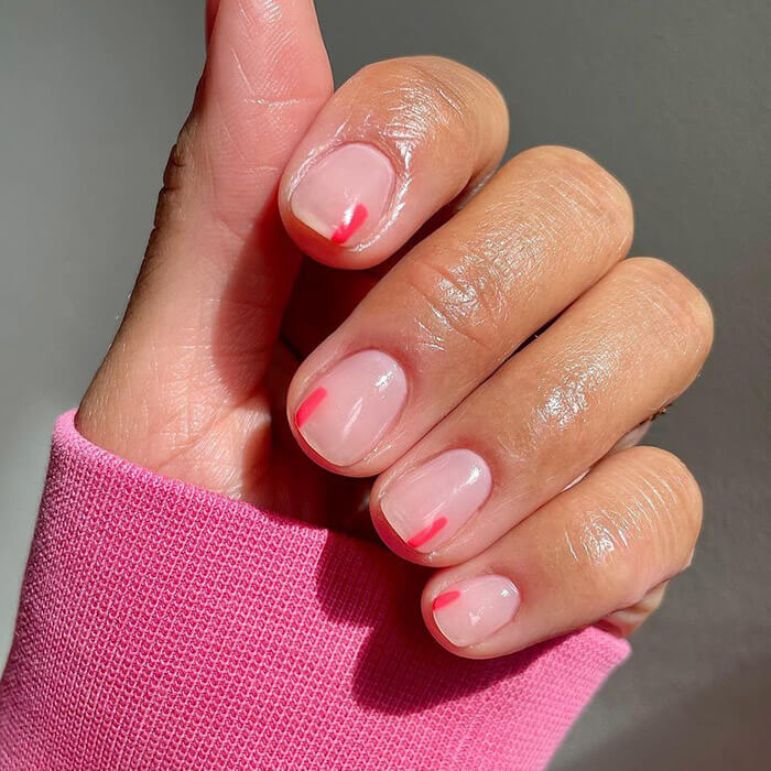 Short Square Neon Line Accent Nails Short Square Neon Line Accent Nails — Trendy Simple Nail Designs