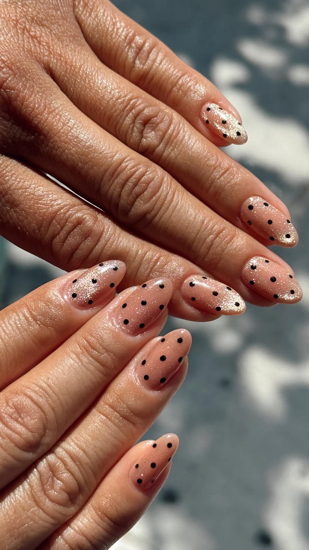 Sheer Nude Pink Polka Dot Nails Sheer Nude Pink Polka Dot Nails — Fall to Winter Nails