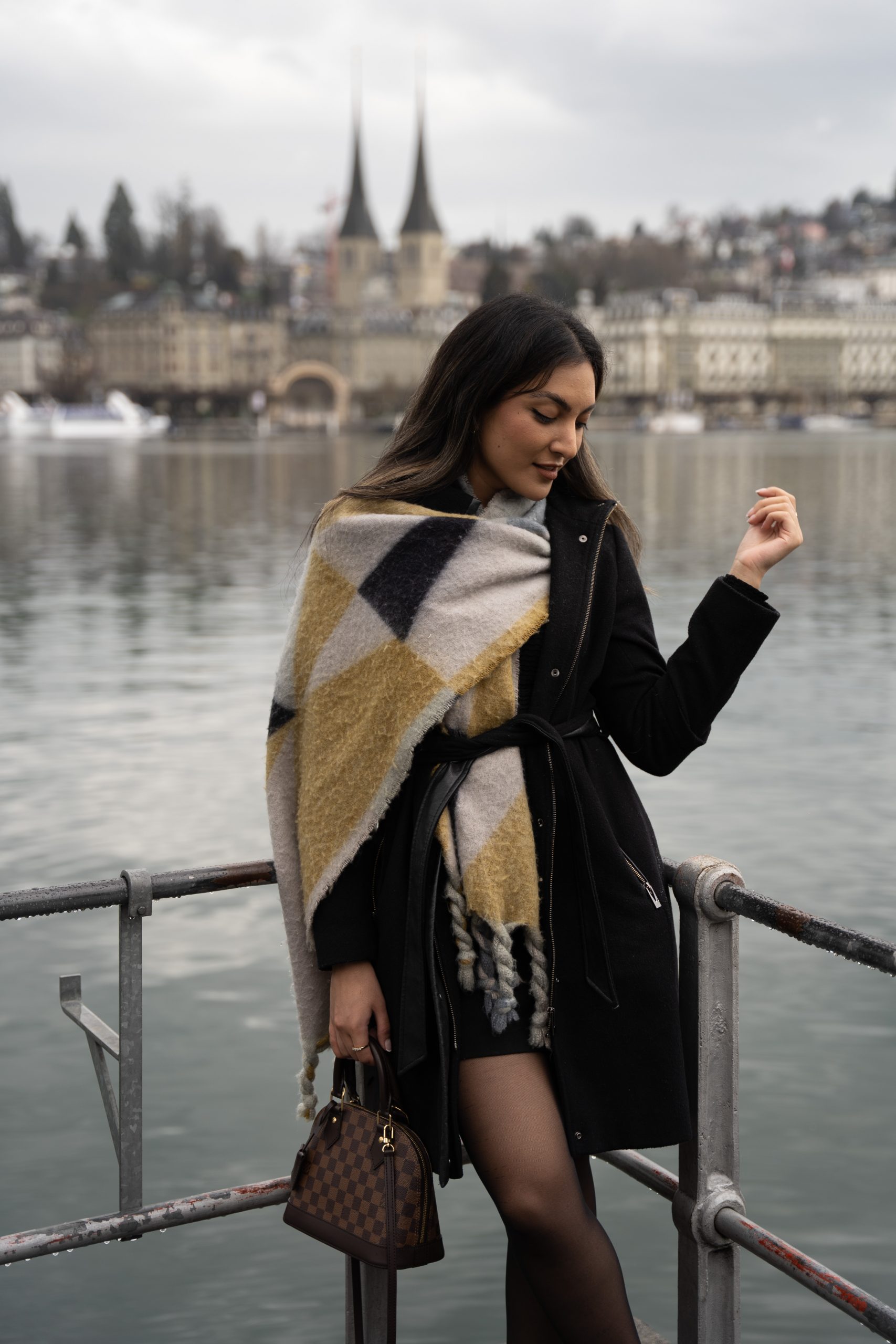 Belted Coat and Plaid Scarf for Chic Everyday Style — Scandinavian Winter Outfits