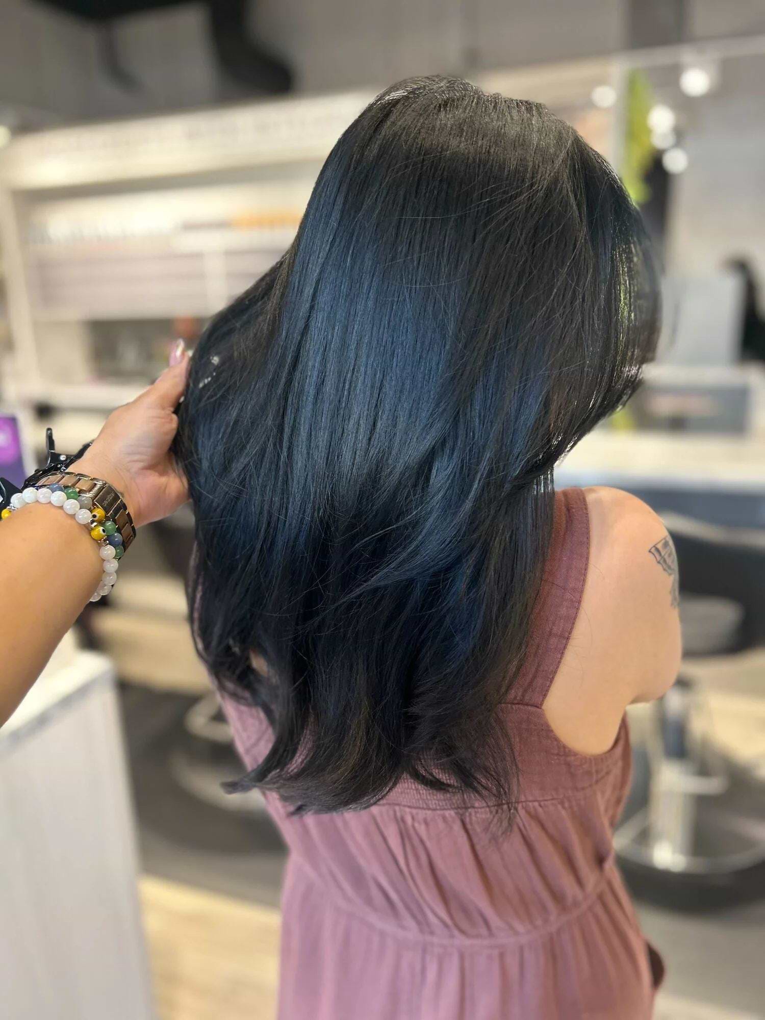 Deep Black with Blue Undertones Deep Black with Blue Undertones — Dark Winter Hair Colors