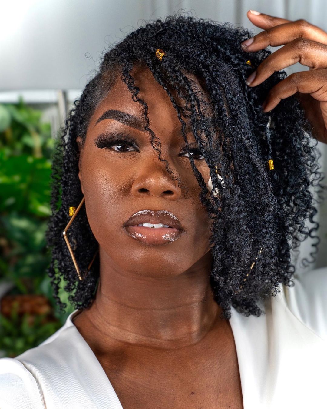 Defined Coils With Gold Beads — Winter Hairstyles for Black Women