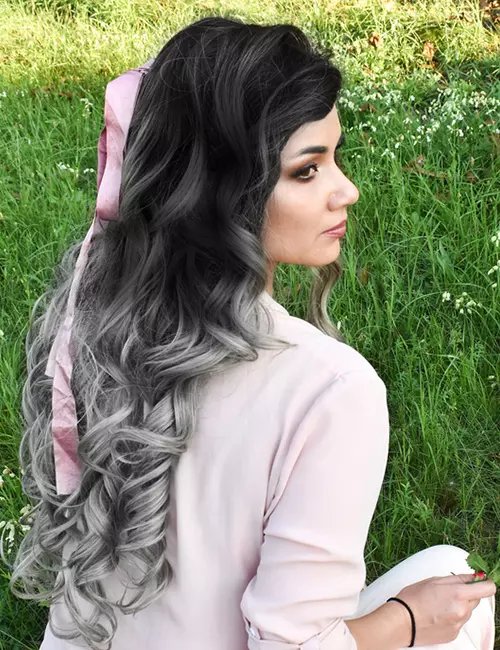Black To Light Grey Ombre Black To Light Grey Ombre — Winter Ombre Hair