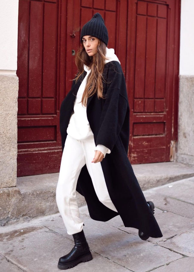 Bold Contrast: Black and White with Platform Boots Bold Contrast: Black and White with Platform Boots — Black Boots Outfits