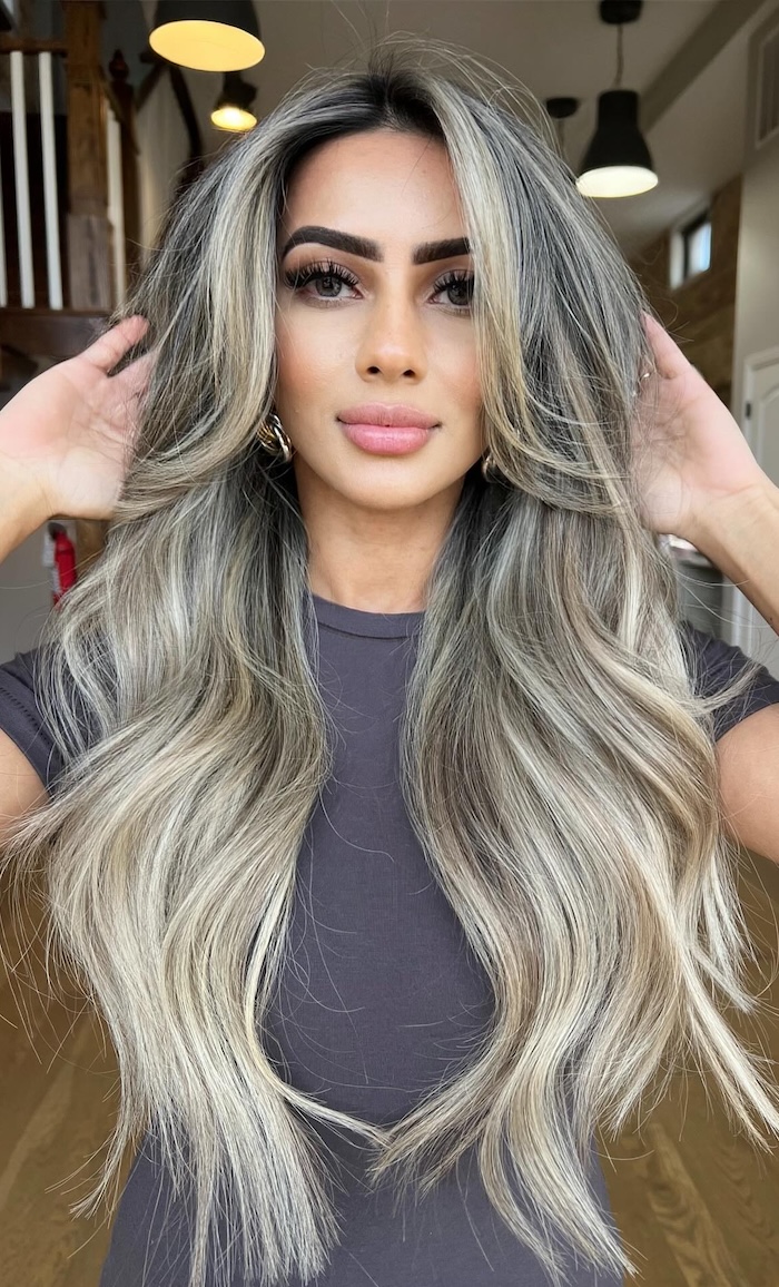 Ash Blonde Melt With Dark Root — Winter Hair Colors for Blondes