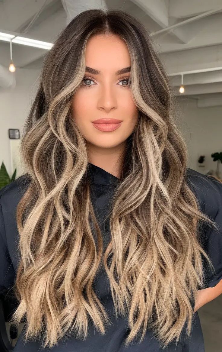 Dark Brown With Ash Blonde Balayage Dark Brown With Ash Blonde Balayage — Winter Ombre Hair