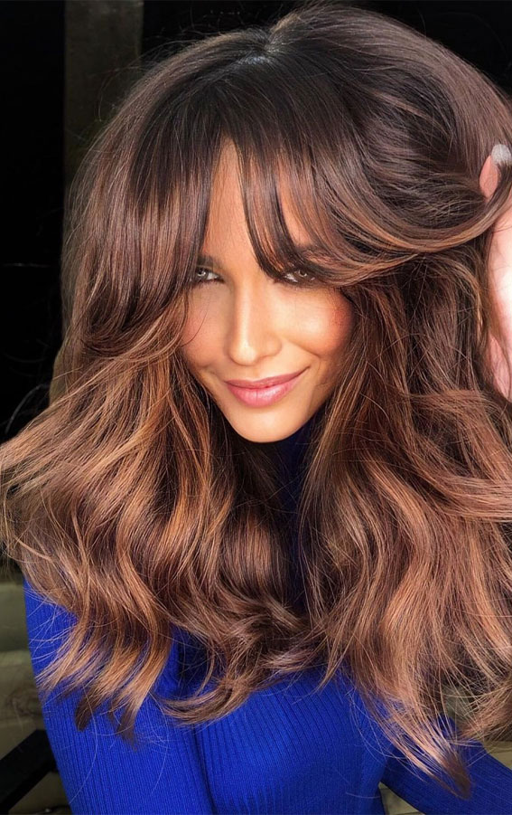 Rich Brown With Golden Blonde Highlights Rich Brown With Golden Blonde Highlights — Winter Highlights