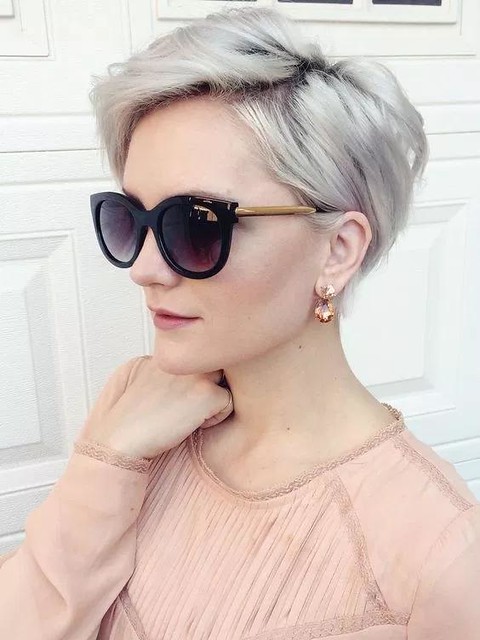Ash Blonde Textured Pixie Ash Blonde Textured Pixie — Winter Hairstyles for Work