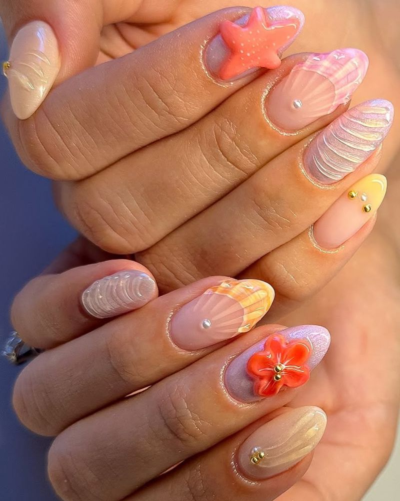 Medium Coffin Neon Green Swirls and Glitter — Cute Nail Designs