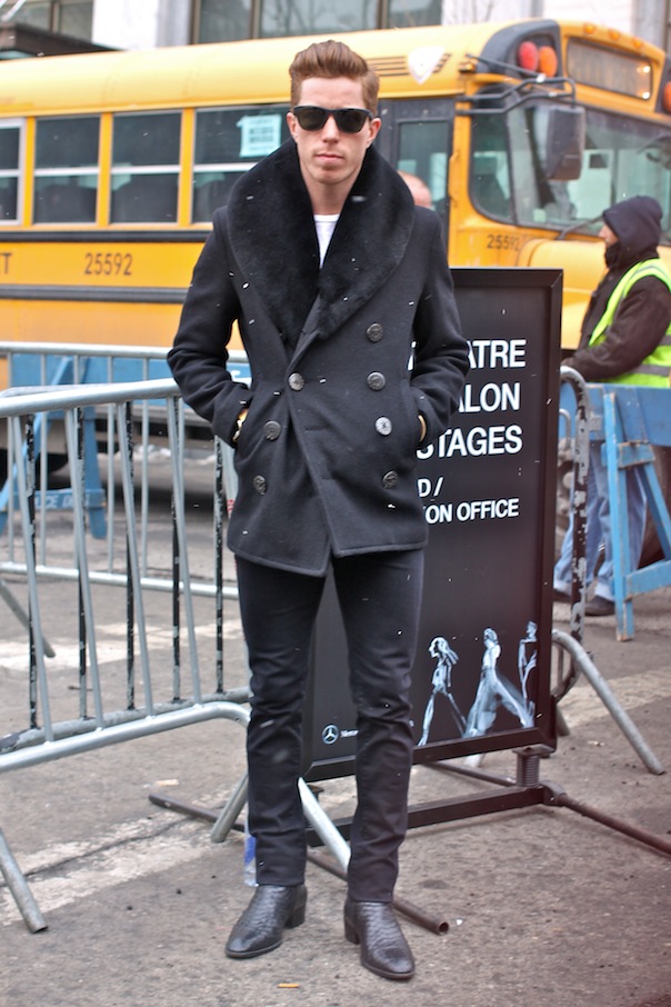 Sharp Silhouette: Peacoat with Fur Collar Sharp Silhouette: Peacoat with Fur Collar — Winter Outfits for Men