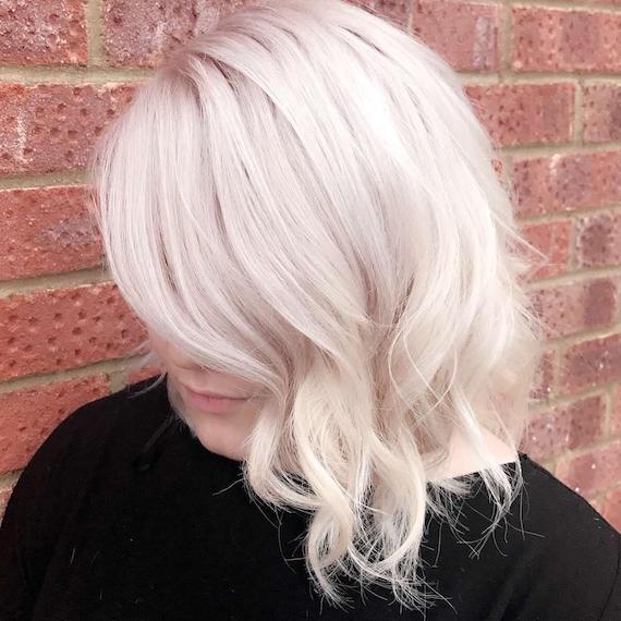 Uniform Platinum Blonde Lob — Icy Blonde Hair