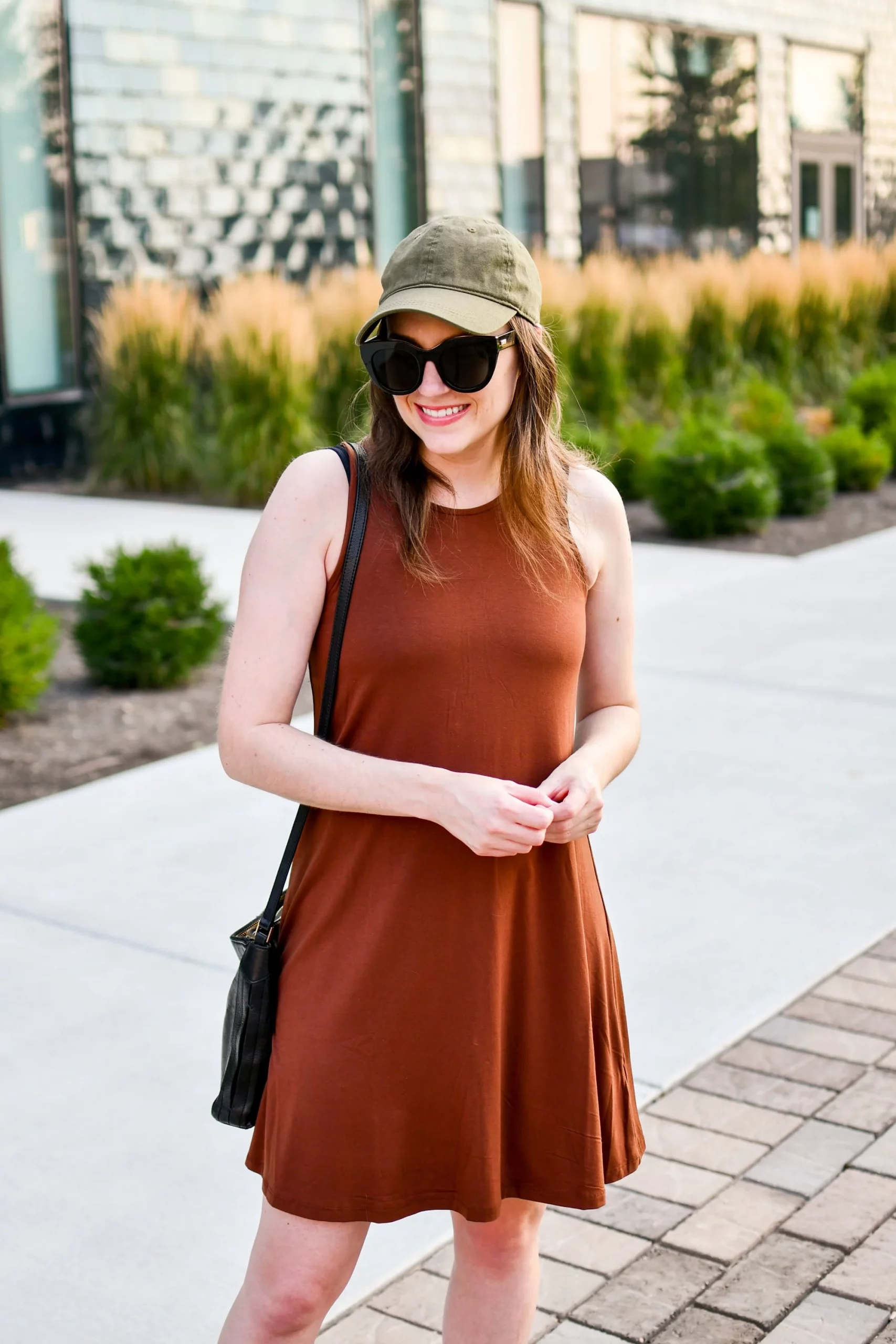 Rust Brown Sleeveless A-Line Dress for Casual Days Rust Brown Sleeveless A-Line Dress for Casual Days — Chocolate Brown Outfits
