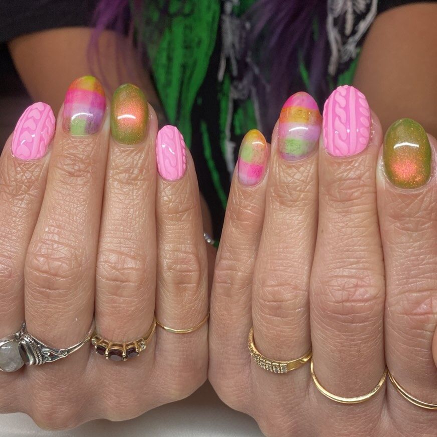 Artistic Long Square Mix — Sweater Nails