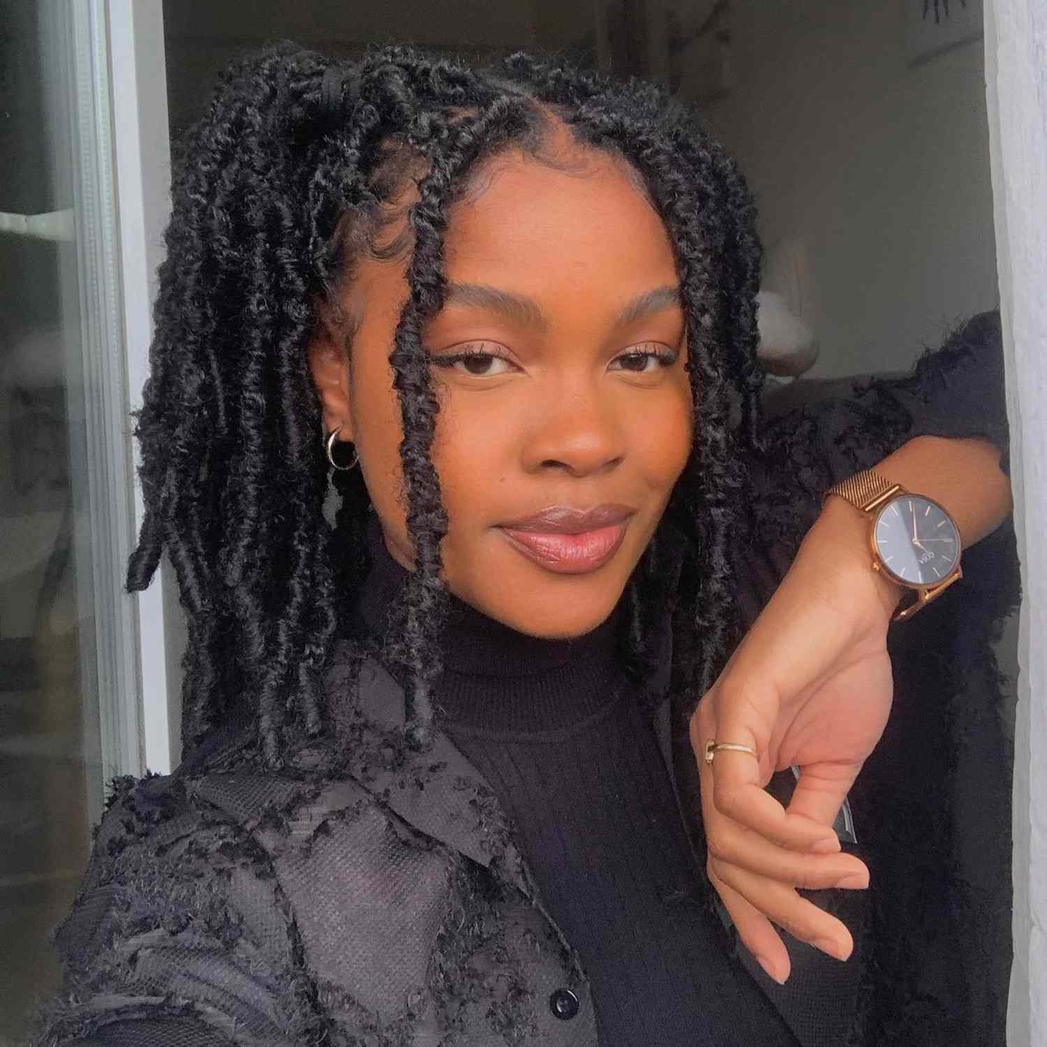 Loose Mid-Back Black Locs Loose Mid-Back Black Locs — Winter Loc Styles