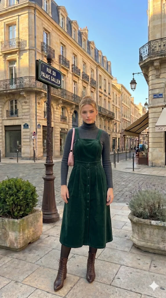 Plaid Pinafore Dress Over Turtleneck for Academic Warmth Plaid Pinafore Dress Over Turtleneck for Academic Warmth — Dark Academia Winter Outfits