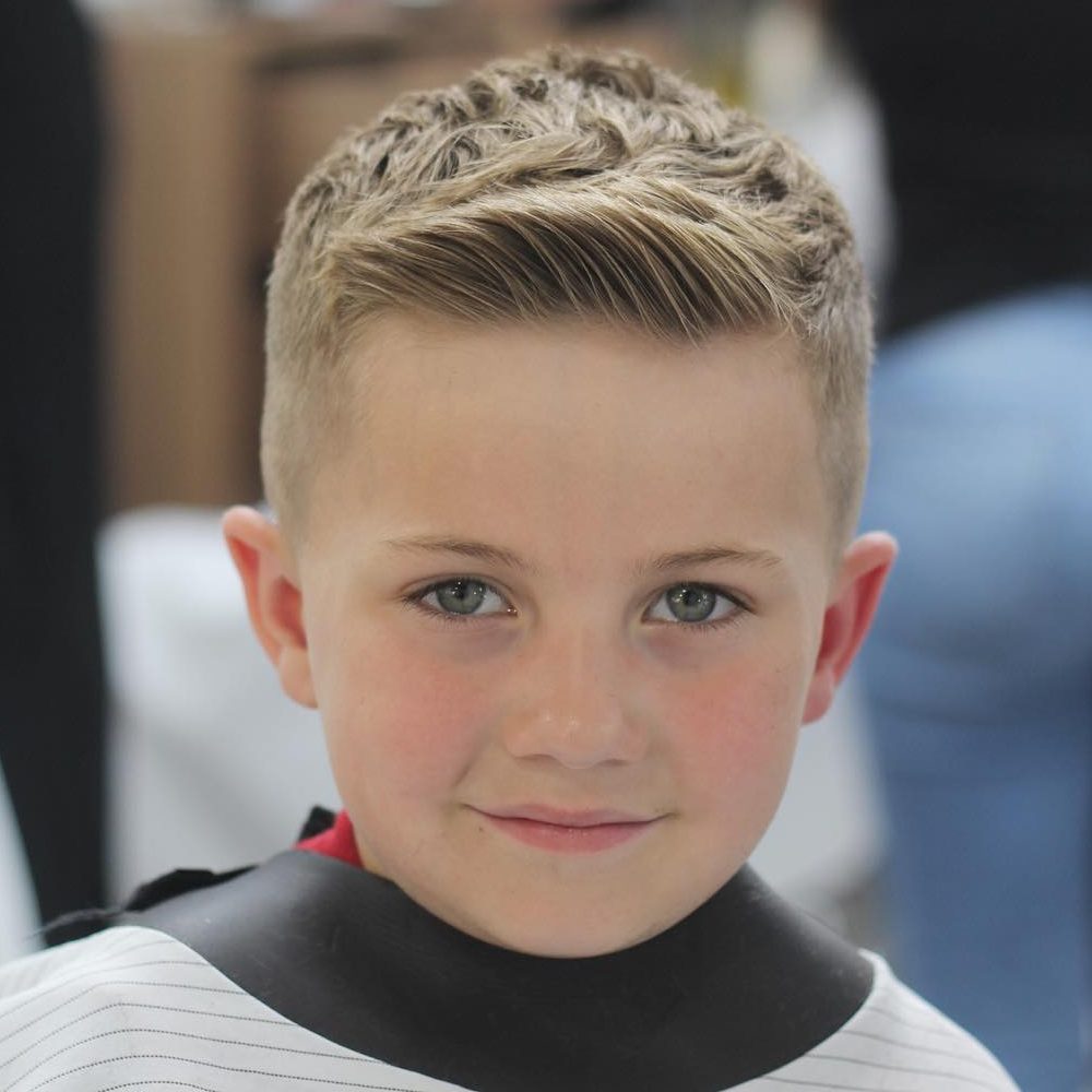 Light Brown Textured Crop With Fringe Light Brown Textured Crop With Fringe — Winter Haircuts for Boys