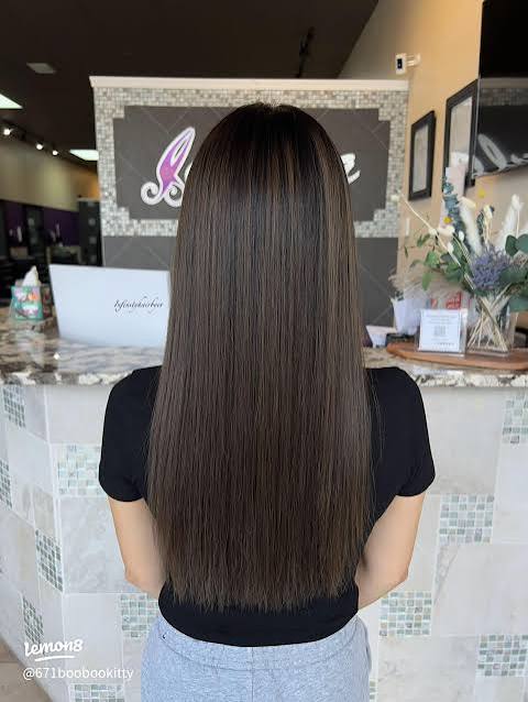 Mid-Back Straight With Subtle Ash Highlights — Ash Brown Hair