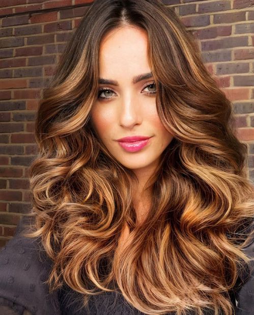 Dark Brown with Golden Blonde Balayage Dark Brown with Golden Blonde Balayage — Winter Hair Colors for Green Eyes