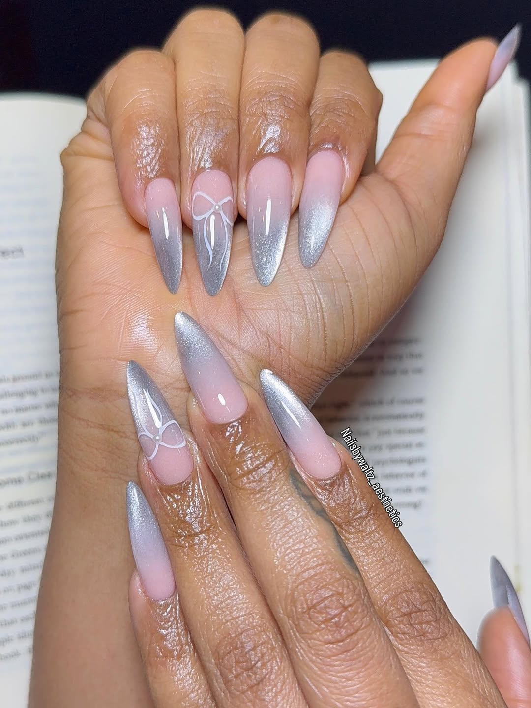 Glossy Chrome Visual Idea — Winter Nail Art