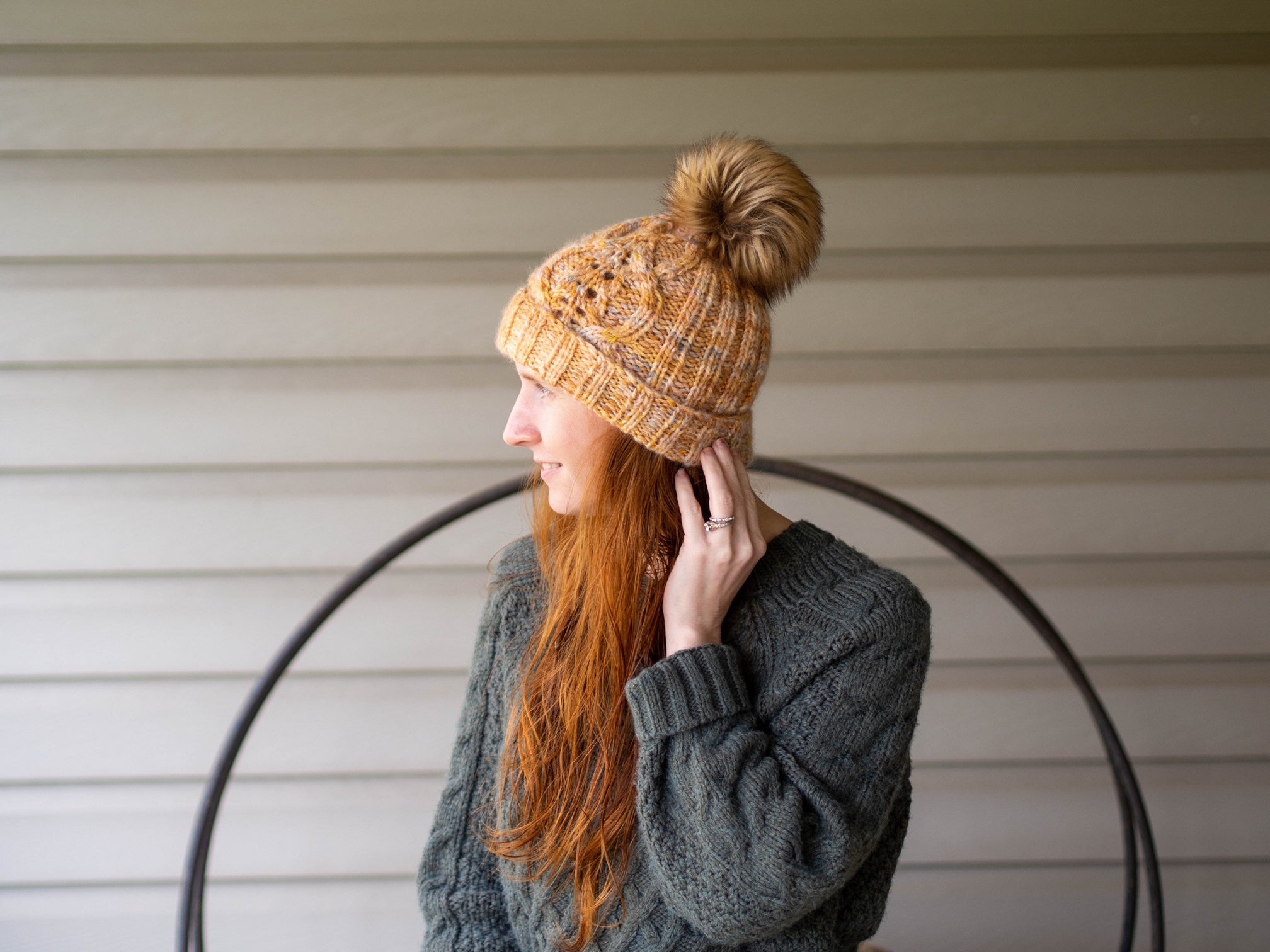 Long Wavy Air-Dried Red Hair Long Wavy Air-Dried Red Hair — Winter Hat Hairstyles