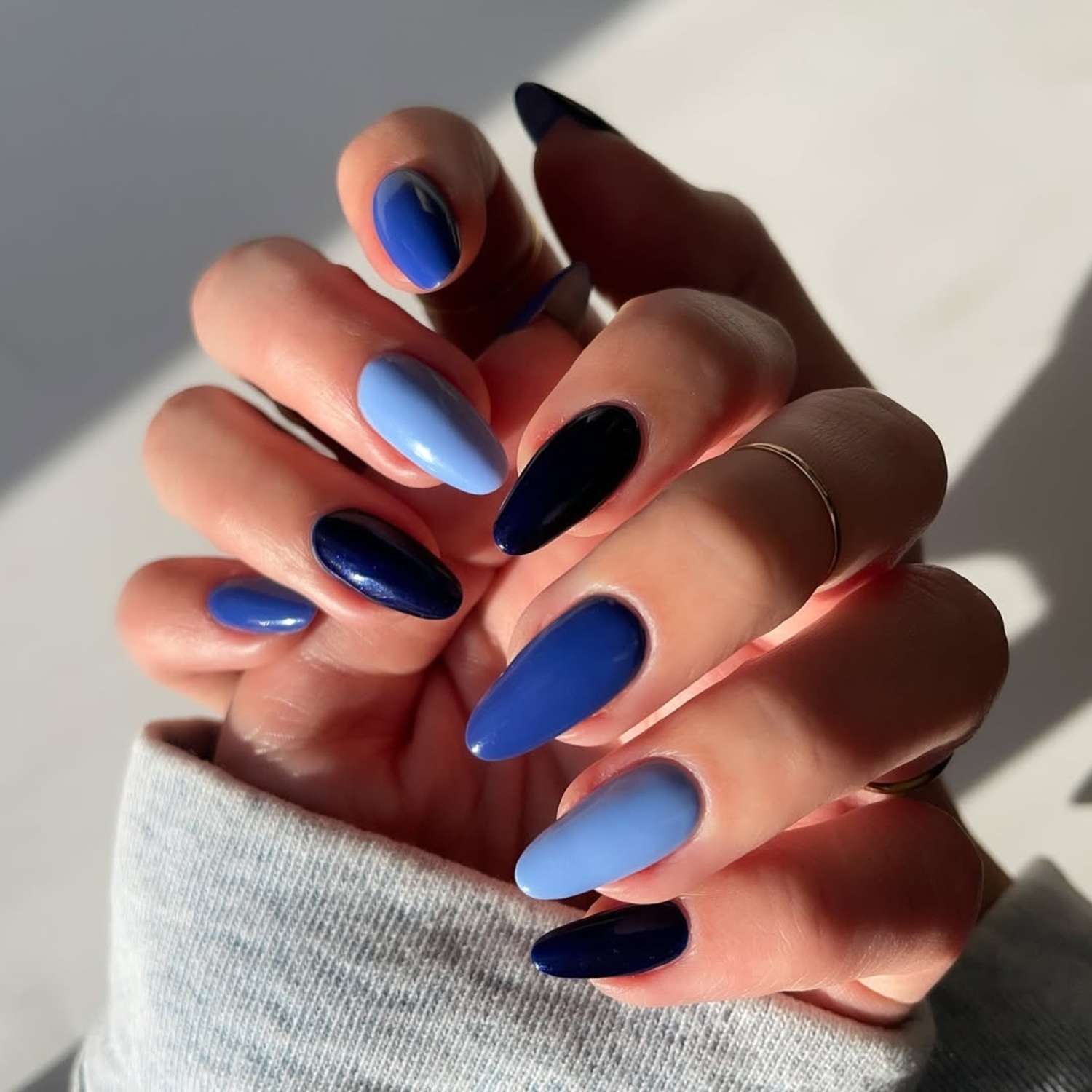 Glossy Visual Idea — Winter Almond Nails