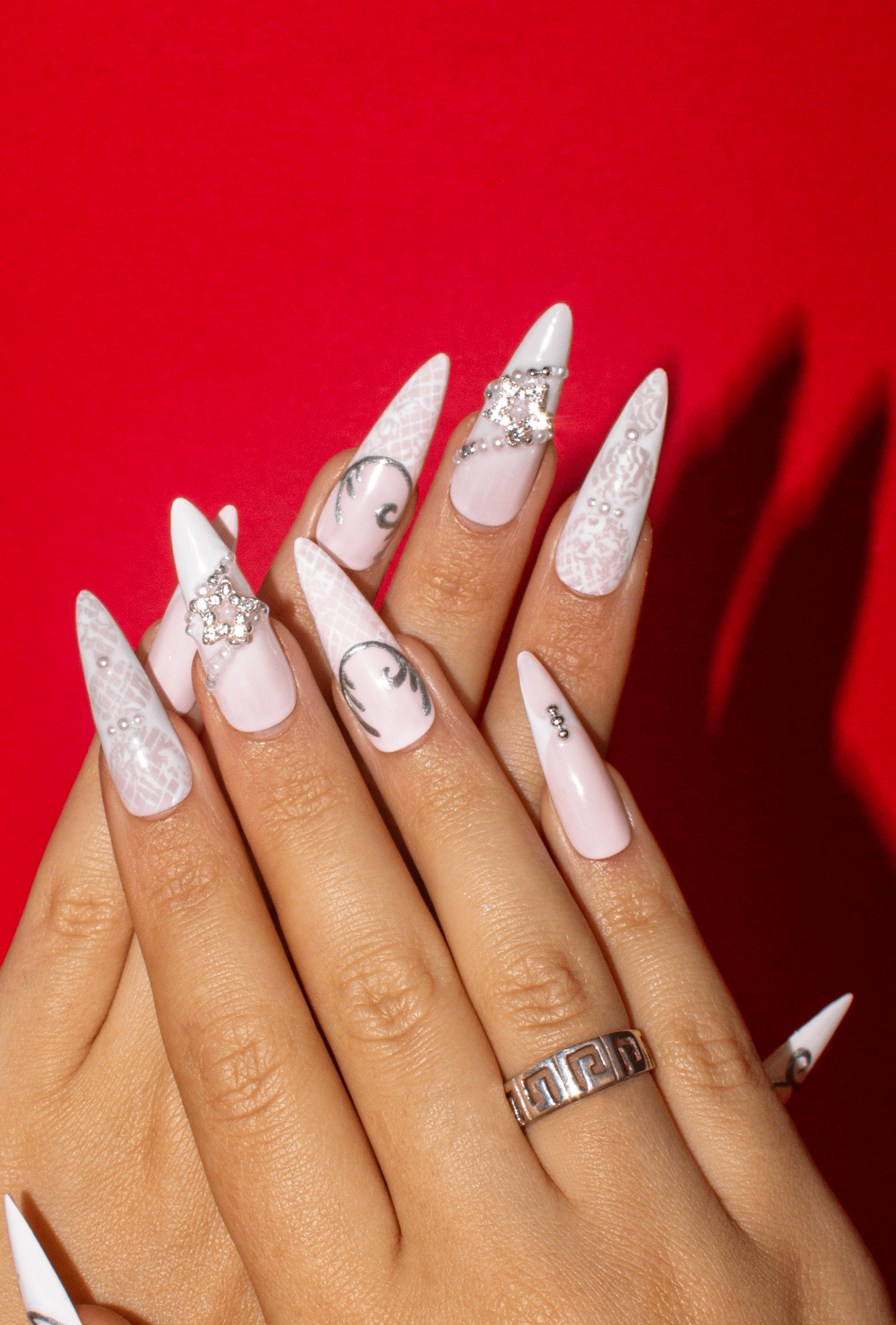 Winter Visual Idea — Winter Stiletto Nails