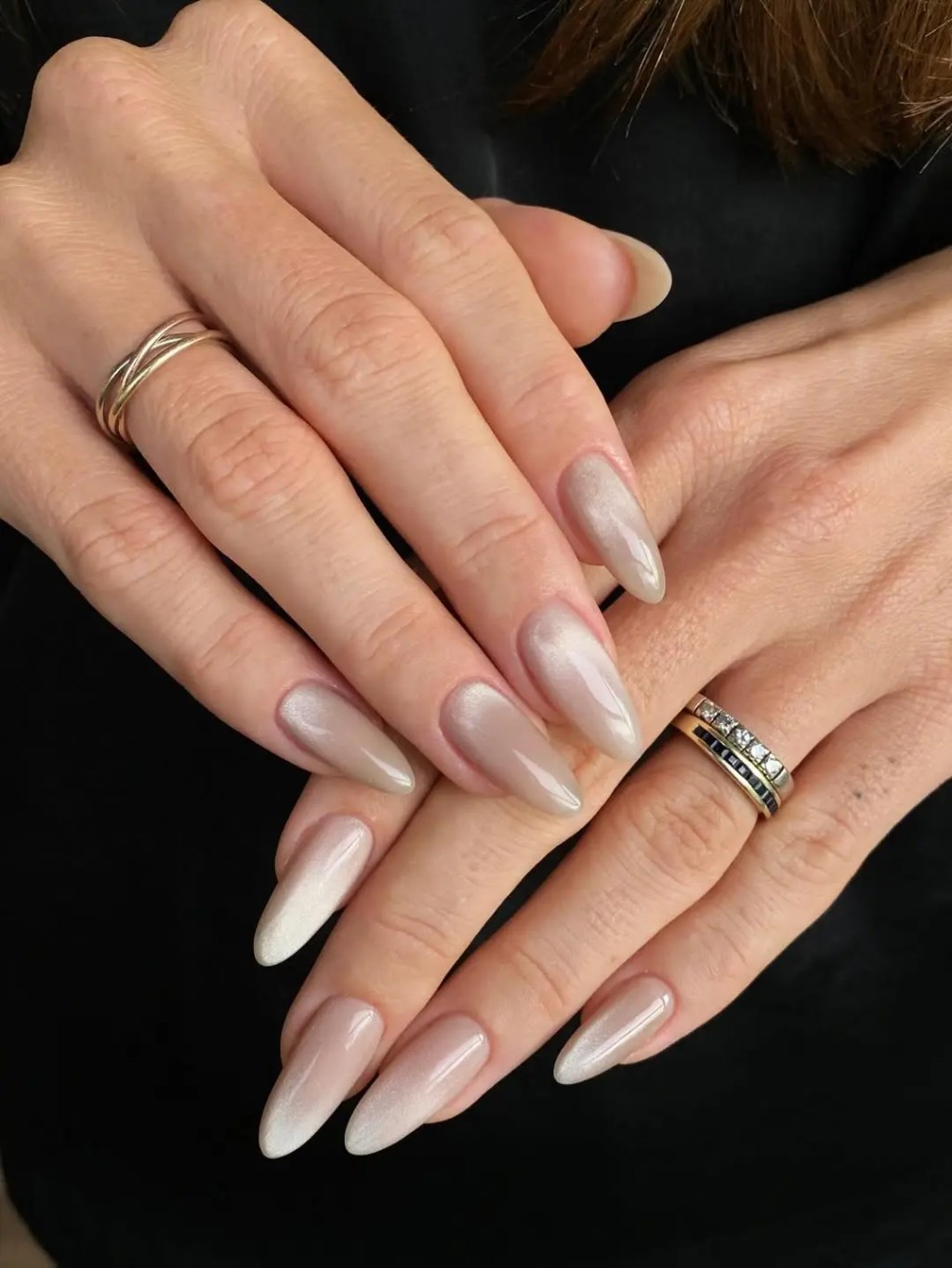 Long Stiletto Neutral Gradient — Neutral Nail Colors