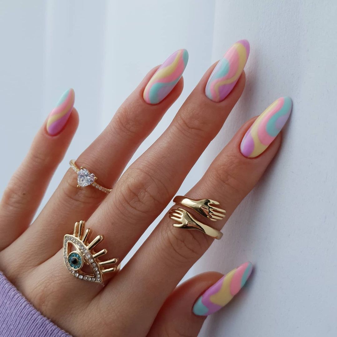 Matte Visual Idea — Pastel Winter Nails