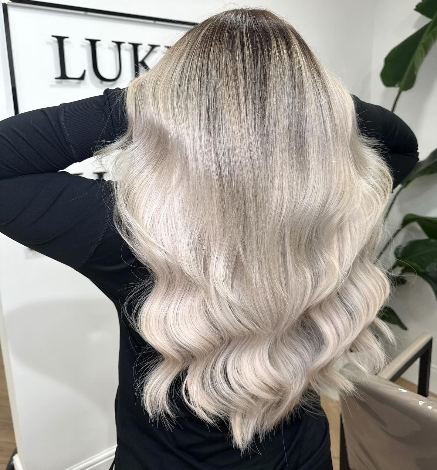 Ash Blonde With Platinum Highlights And Root Shadow — True Winter Hair Color