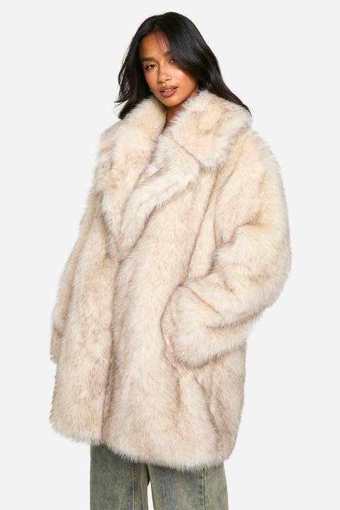Statement Collar: Cream Faux Fur Coat Volume Statement Collar: Cream Faux Fur Coat Volume — Winter Coats for Women