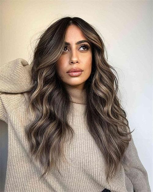 Long Layers Medium Brown With Ash Blonde Wispy Bangs Long Layers Medium Brown With Ash Blonde Wispy Bangs — Mushroom Brown Hair