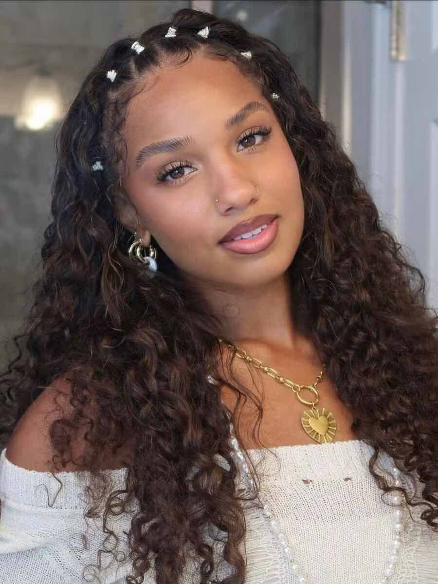 Dark Brown Braids with Loose Curly Ends — Winter Braid Colors for Black Women