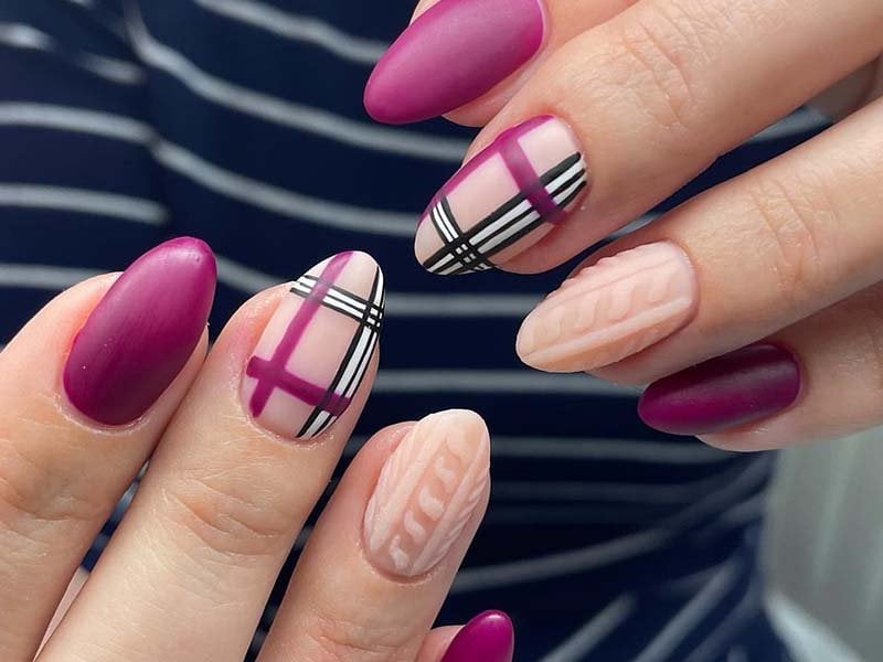 Matte And Textured Visual Idea — Winter Nail Art
