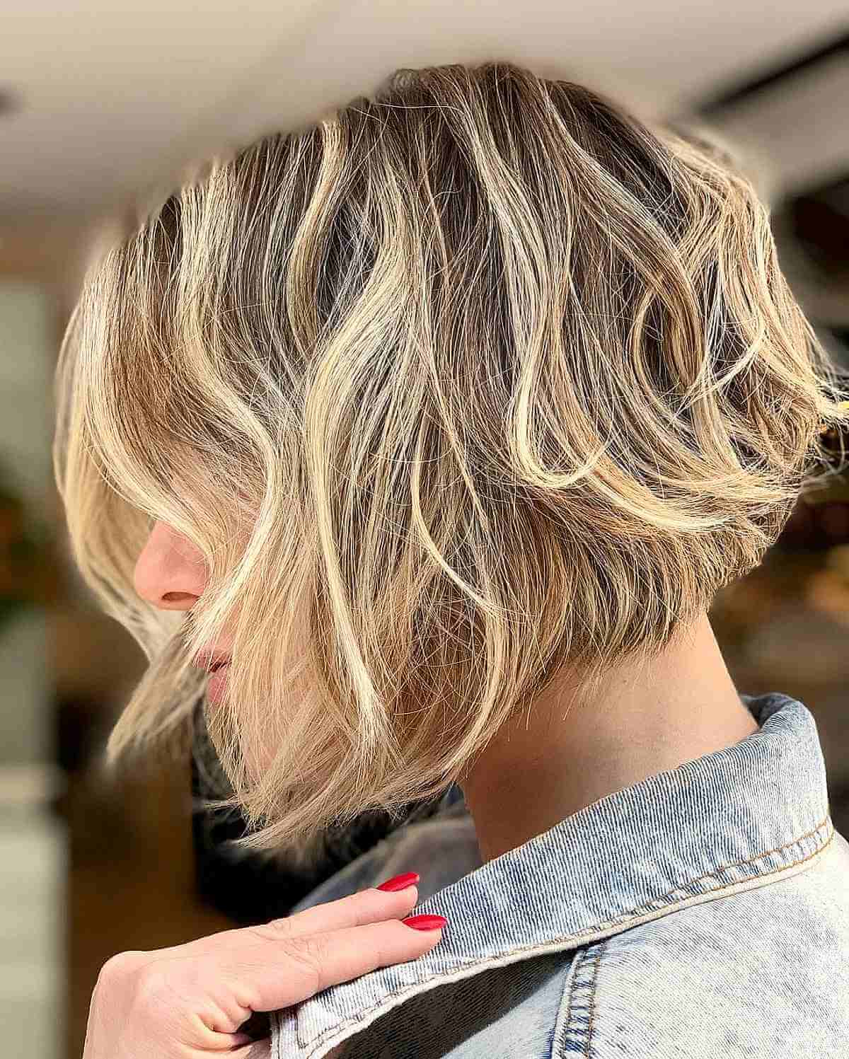 Textured Ash Blonde Side Bob — Winter Bob Haircuts