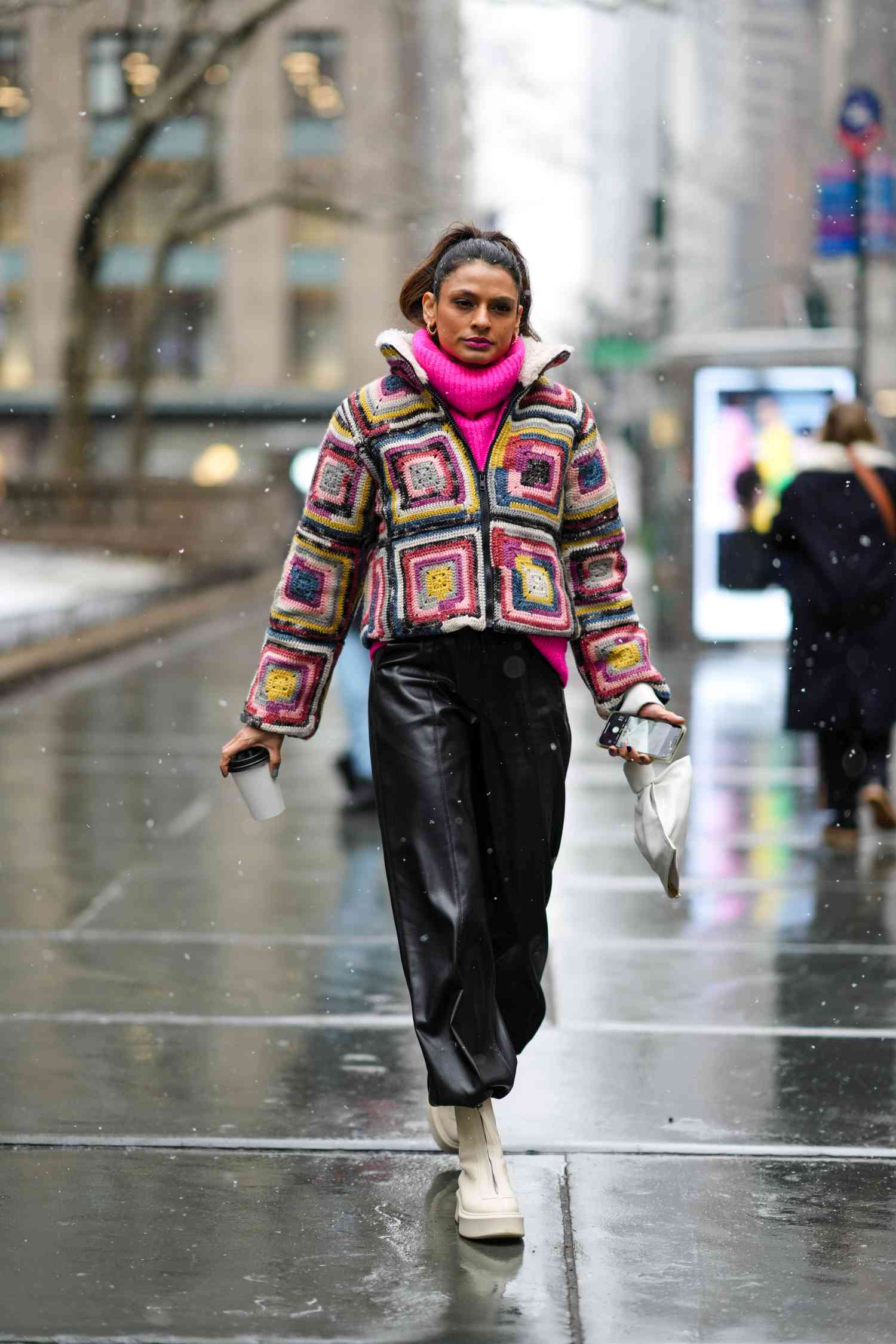 Statement Crochet Jacket for Vibrant Winter Travel Statement Crochet Jacket for Vibrant Winter Travel — Winter Travel Outfits