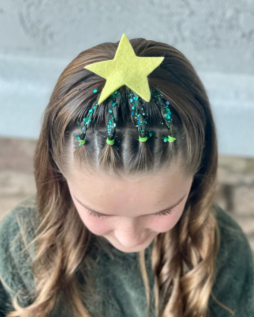 Festive Braids With Glitter and Charms Festive Braids With Glitter and Charms — Winter Hairstyles for Kids