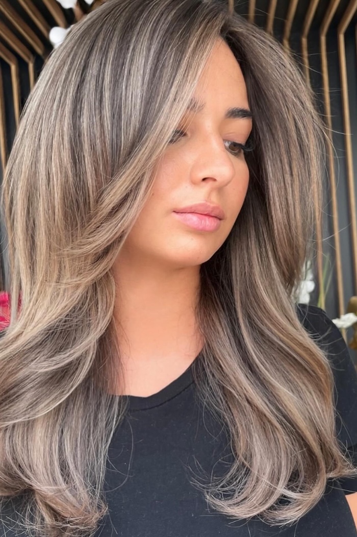 Fine Wavy Hair With Ash Brown Balayage Fine Wavy Hair With Ash Brown Balayage — Winter Balayage