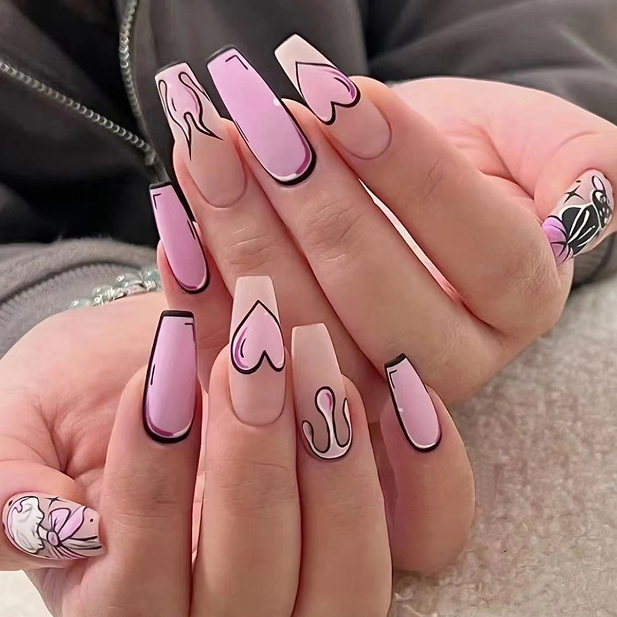 Playful Casual Visual Idea — Coffin Nail Designs