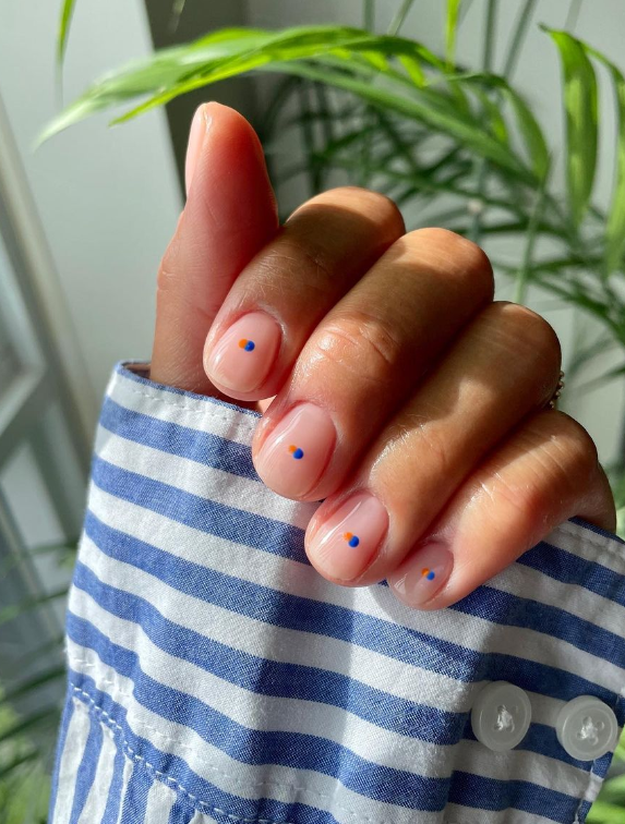 Clear Glossy Dot Accent Nails Clear Glossy Dot Accent Nails — Simple Nail Designs