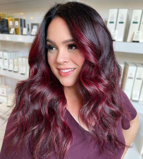 Deep Burgundy With Red Undertones Deep Burgundy With Red Undertones — Winter Hair Colors for Pale Skin