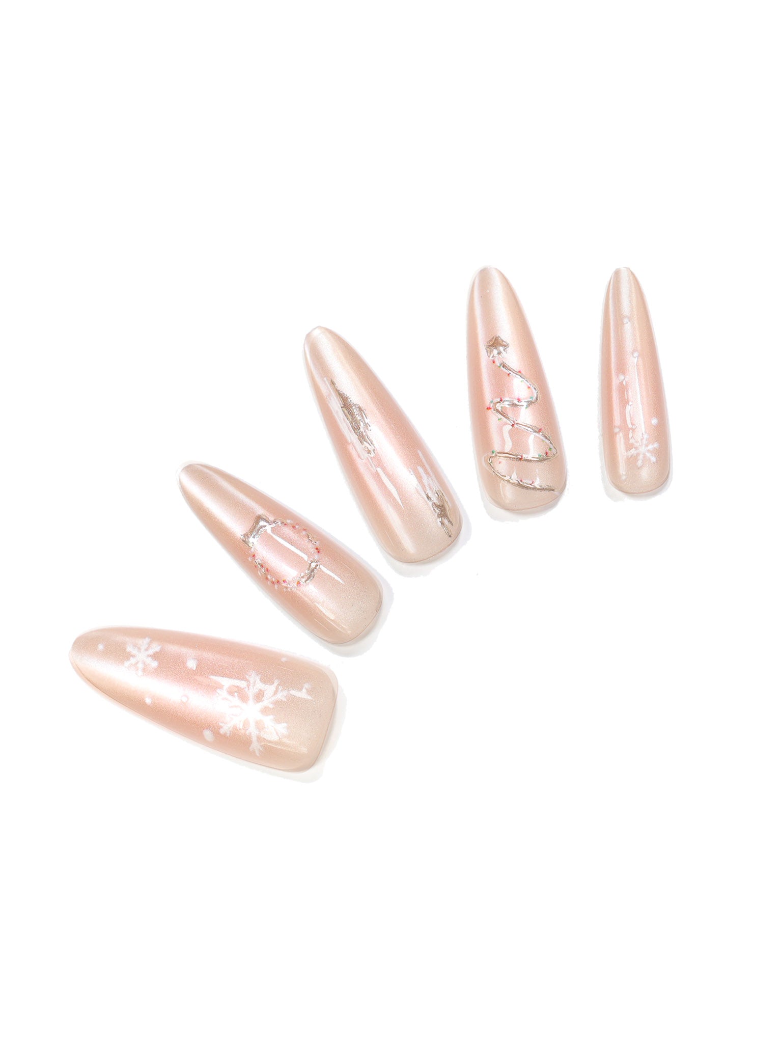 Shimmer Glossy Visual Idea Shimmer Glossy Visual Idea — Winter Nude Nails