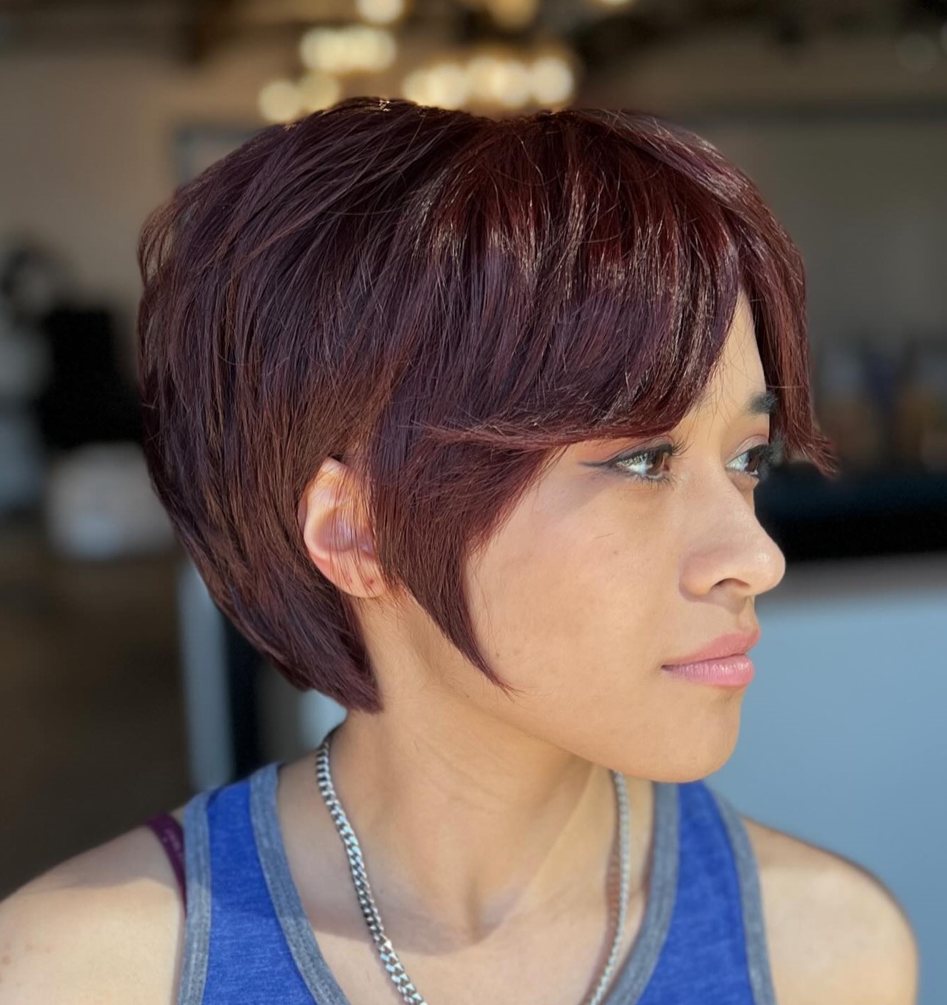 Textured Pixie in Rich Cherry Red — Cherry Cola Hair Color
