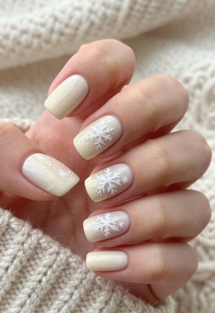 Cheerful Yellow Snowflake Nails Cheerful Yellow Snowflake Nails
